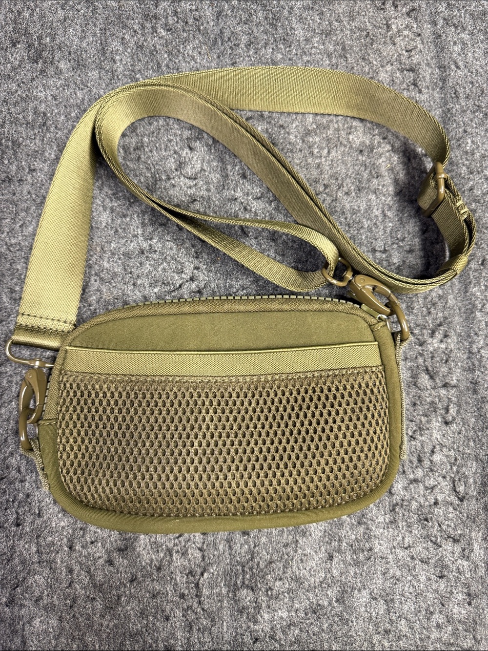 Quince Olive Green Crossbody Mesh Front Bag